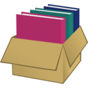 download Box With Folders clipart image with 0 hue color