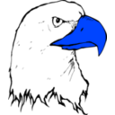 download Eagle clipart image with 180 hue color