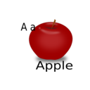 download A For Apple clipart image with 0 hue color