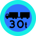 download 30t Truck Sign clipart image with 180 hue color