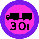 download 30t Truck Sign clipart image with 270 hue color