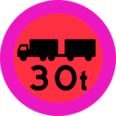 download 30t Truck Sign clipart image with 315 hue color