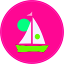 download Sailboat And Sun clipart image with 90 hue color