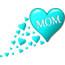 download Mothers Day Heart With Small Hearts Track clipart image with 180 hue color