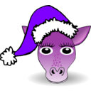 download Funny Giraffe Face Cartoon With Santa Claus Hat clipart image with 270 hue color