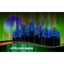 download Cityscape clipart image with 180 hue color