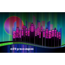 download Cityscape clipart image with 270 hue color