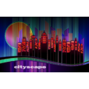 download Cityscape clipart image with 315 hue color