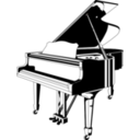 download Piano Black White clipart image with 0 hue color