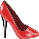 download Red Shoe clipart image with 0 hue color
