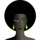 download Black Woman With Green Eyes clipart image with 45 hue color