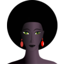 download Black Woman With Green Eyes clipart image with 315 hue color