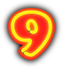 Neon Numerals 9