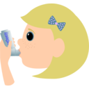 download Girl With Asthma Spray clipart image with 0 hue color
