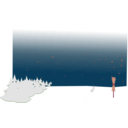 download Winter Night Scene clipart image with 315 hue color