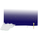 download Winter Night Scene clipart image with 0 hue color