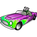 download Dog In Sports Car clipart image with 90 hue color