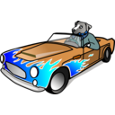 download Dog In Sports Car clipart image with 180 hue color