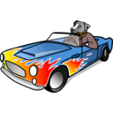 download Dog In Sports Car clipart image with 0 hue color
