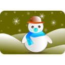 download Snowman Glossy In Winter Scenery clipart image with 180 hue color