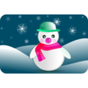 download Snowman Glossy In Winter Scenery clipart image with 315 hue color