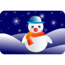 download Snowman Glossy In Winter Scenery clipart image with 0 hue color