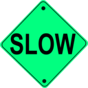 download Slow Road Sign clipart image with 90 hue color