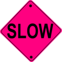 download Slow Road Sign clipart image with 270 hue color