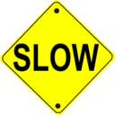 download Slow Road Sign clipart image with 0 hue color