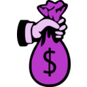 download Money Bag clipart image with 270 hue color