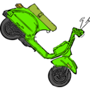 download Scooter Standing clipart image with 45 hue color