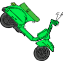 download Scooter Standing clipart image with 90 hue color