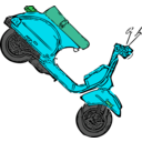 download Scooter Standing clipart image with 135 hue color