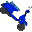 download Scooter Standing clipart image with 180 hue color