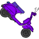 download Scooter Standing clipart image with 225 hue color