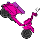 download Scooter Standing clipart image with 270 hue color