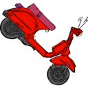 download Scooter Standing clipart image with 315 hue color