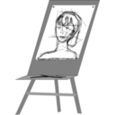 download Portrait Sketch clipart image with 180 hue color