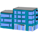 download Apartment Building clipart image with 180 hue color