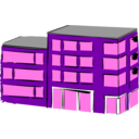download Apartment Building clipart image with 270 hue color