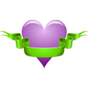 download Heart Ribbon clipart image with 90 hue color