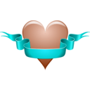 download Heart Ribbon clipart image with 180 hue color