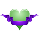 download Heart Ribbon clipart image with 270 hue color