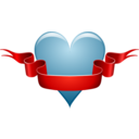 download Heart Ribbon clipart image with 0 hue color