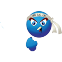 download Blue Karate Smiley Emoticon clipart image with 0 hue color