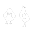download Chickens 001 Vector Coloring clipart image with 270 hue color