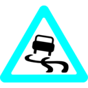 download Roadsign Slippery clipart image with 180 hue color