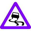 download Roadsign Slippery clipart image with 270 hue color