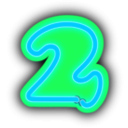 download Neon Numerals 2 clipart image with 135 hue color