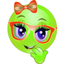 download Girl Wearing Pink Glasses Smiley Emoticon clipart image with 45 hue color